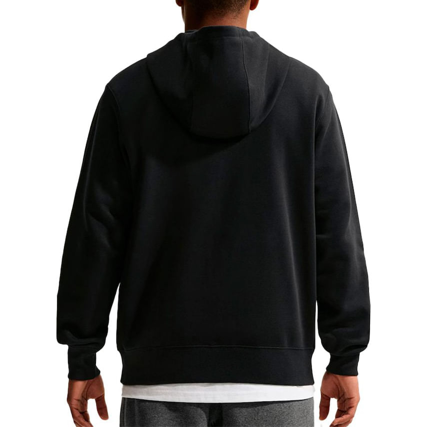 Vista lateral da Jaqueta Nike Park Fleece Masculina Dri-FIT Preta com bolsos frontais
